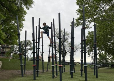 Case Park Playground in KCMO overlooking West Bottoms Kansas City
